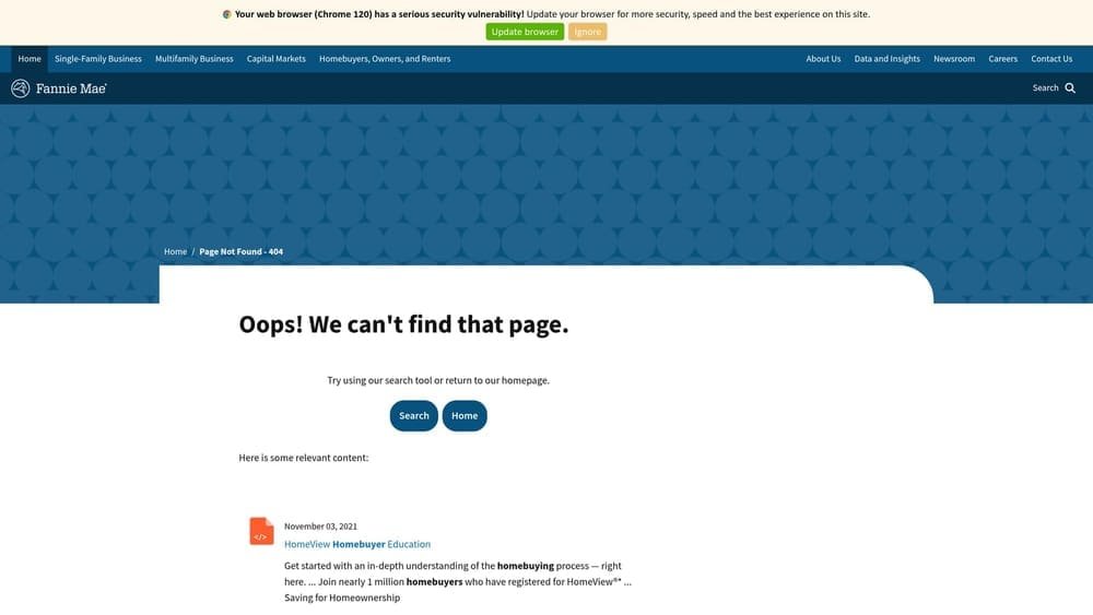 Screenshot of Conventional Loan (Fannie Mae / Freddie Mac) website