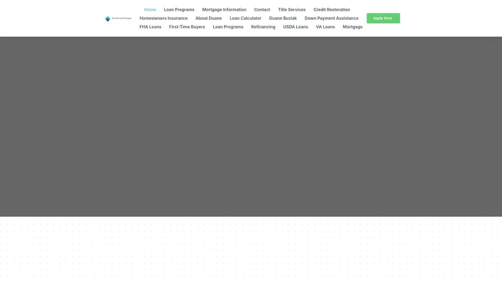 Screenshot of Blue Mountain Mortgages website