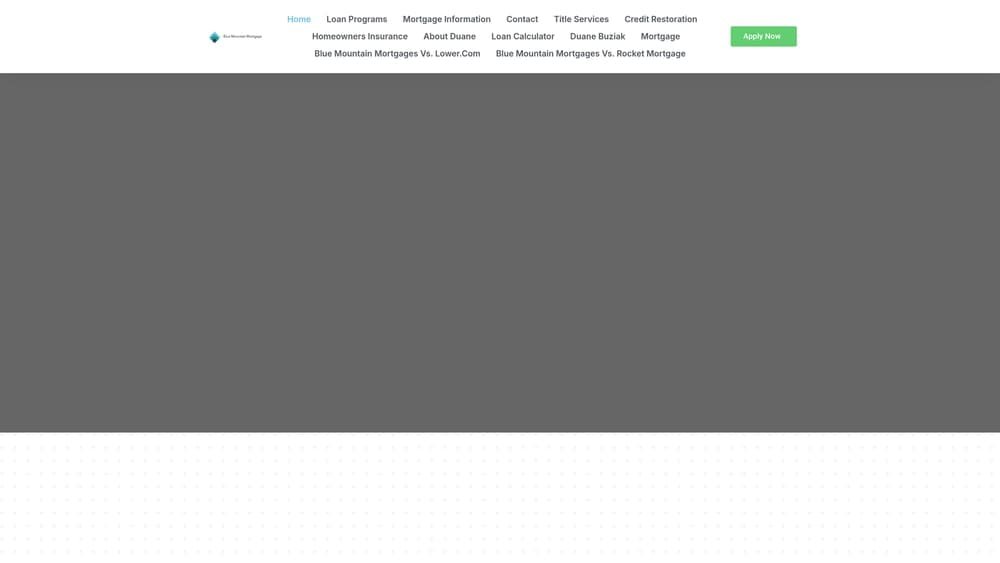 Screenshot of Blue Mountain Mortgages website