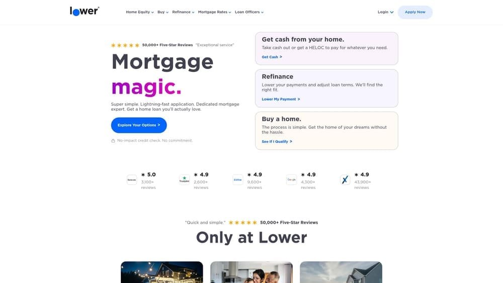 Screenshot of Lower website