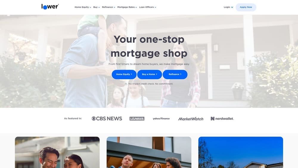 Screenshot of Lower website